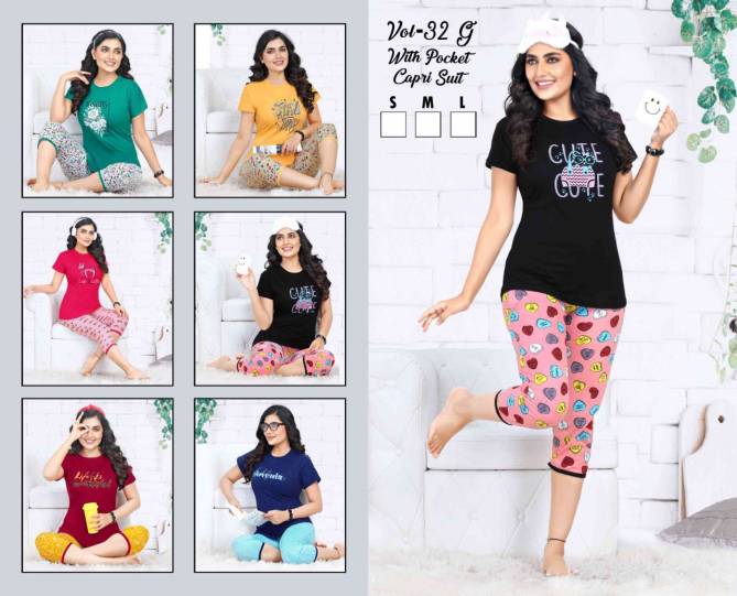 Ft Capri 32 G Night Wear Hosiery Cotton Wholesale Night Suits Collection